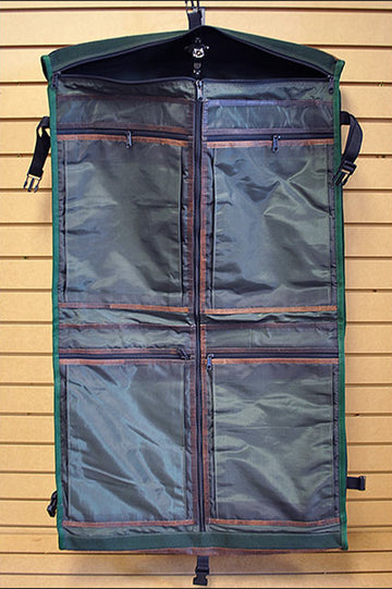 24“W x 20“H x 8“D Garment Bag  Leather Canvas Large